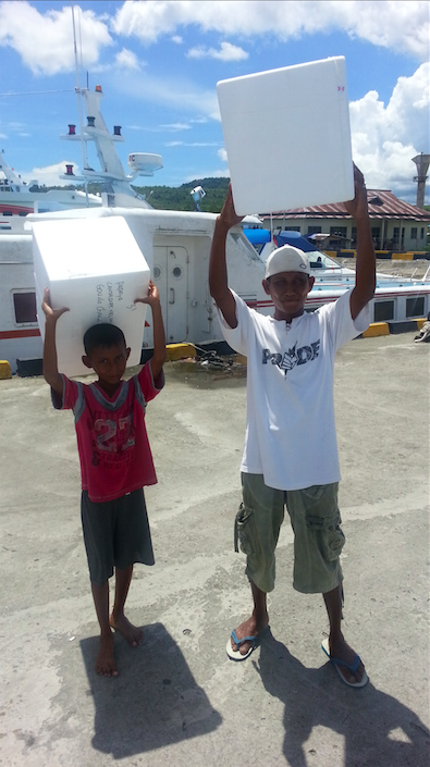 Children cleaning up a beach in Indonesia - Cleanup organised by APS Indonesia