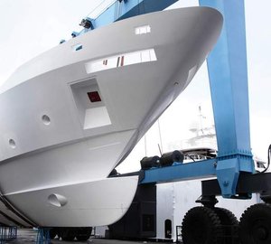 First F-125 Yacht hull arrives at Benetti yard in Italy's Viareggio