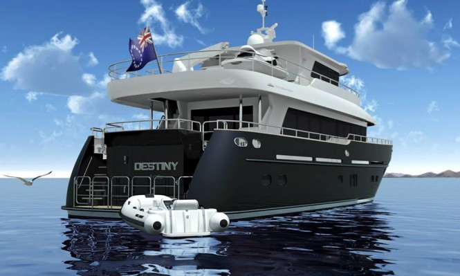 Luxury yacht Destiny - aft view