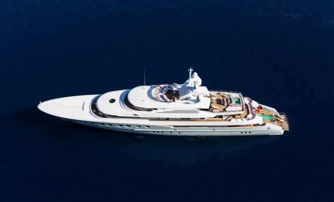 Mega yacht Axioma from above - Image credit to Jeff Brown