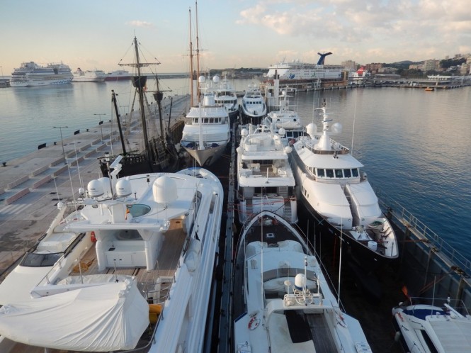 NAO Victoria Yacht aboard DYT's Super Servant 4 in Palma de Mallorca