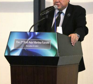 Nansha Marina General Manager Albert Khong speaks at the 2nd East Asia Marina Forum