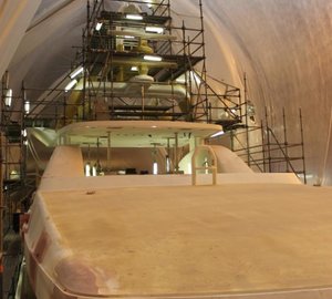 Super Yacht PRINCESS TOO refit well underway at ICON Yachts