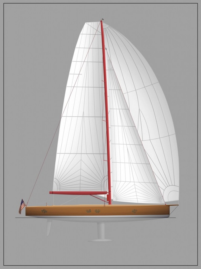 Rendering of Frers-designed 74' Yacht under construction at Brooklin Boat Yard