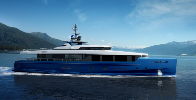 Rendering of the new 40m superyacht Impero 40 to be built by Admiral