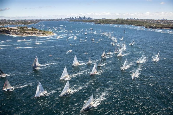 Spectacular Rolex Sydney Hobart Race start - Photo by Rolex - Daniel Forster