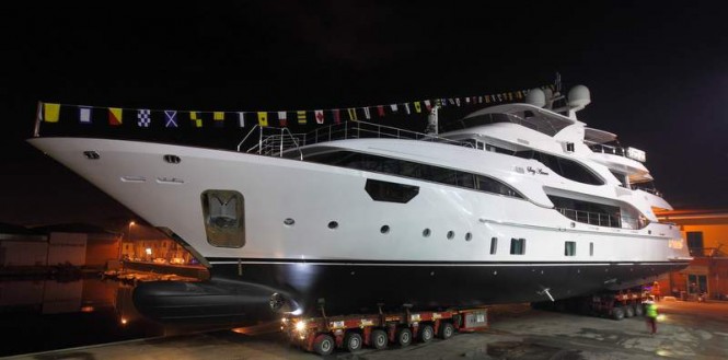 Superyacht Soy Amor at delivery ceremony 