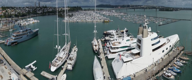 Superyacht berths at Silo Park in Auckland