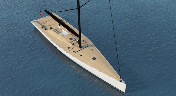 WallyCento #3 superyacht from above