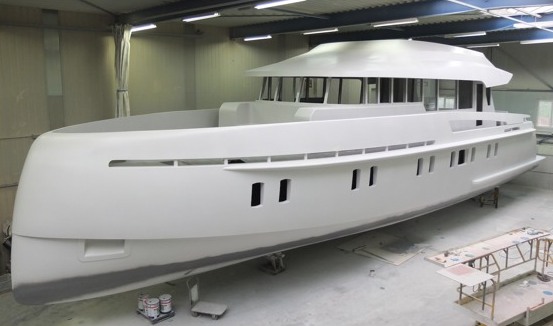 Motor yacht S-78 under construction at Storm Yachts