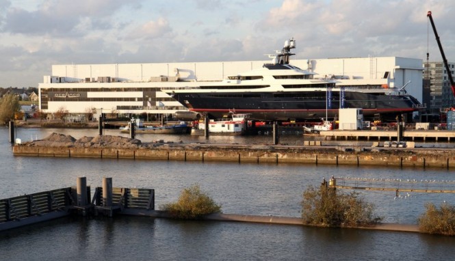 91.5m mega yacht Project PA164 (hull Y709) - the latest superyacht launched by Oceanco
