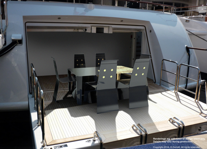 Aurora dining set for luxury charter yachts by Aeronautiq