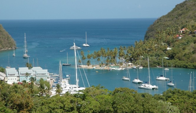 Capella Marina at Marigot Bay in the lovely Caribbean yacht charter destination - St Lucia