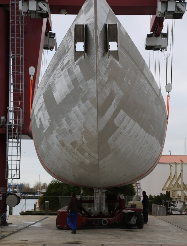 Hull of superyacht TC126