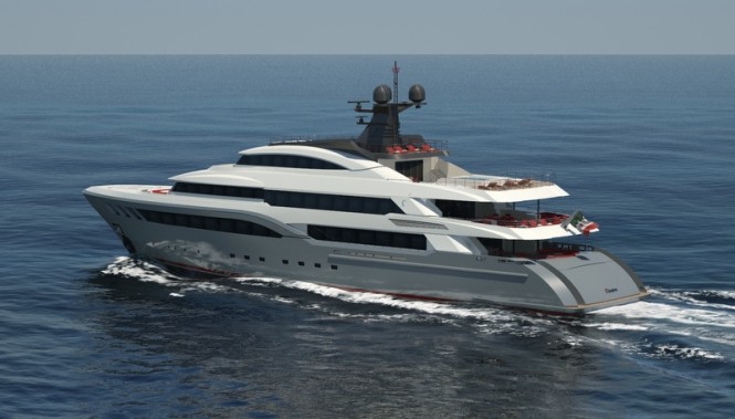 Luxury motor yacht Hull C04 - aft view