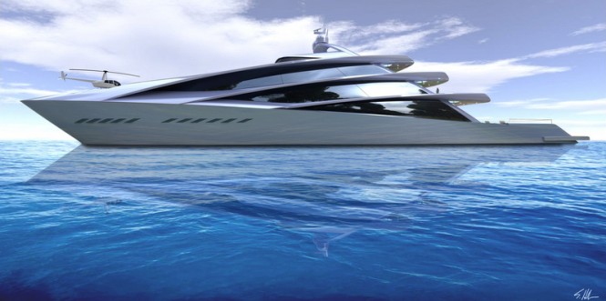 Luxury yacht SPIRA concept design - side view