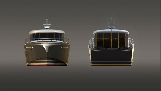 Motor yacht Gelyce 80 - front and aft views