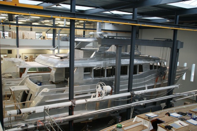 Motor yacht Project Firefly under construction at Mulder Shipyard