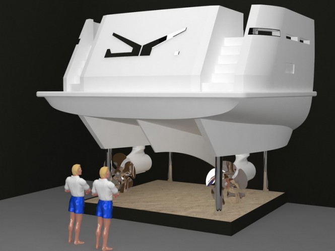 Original stern of 24m DEY in white Original stern of 24m DEY in white