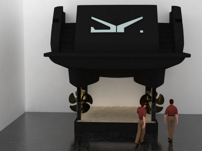 Original stern of 24m Drettmann Explorer Yacht to be displayed at 2014 boot Dusseldorf Original stern of 24m Drettmann Explorer Yacht to be displayed at 2014 boot Dusseldorf