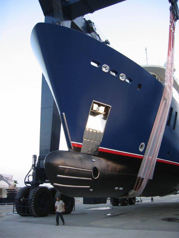 Re-launch of The Big Blue Yacht at Derecktor Florida yard in June 2013