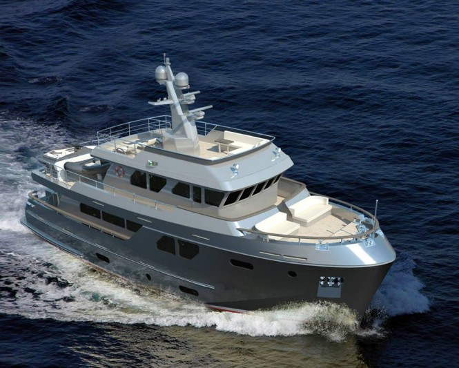 Superyacht Bering 80 from above
