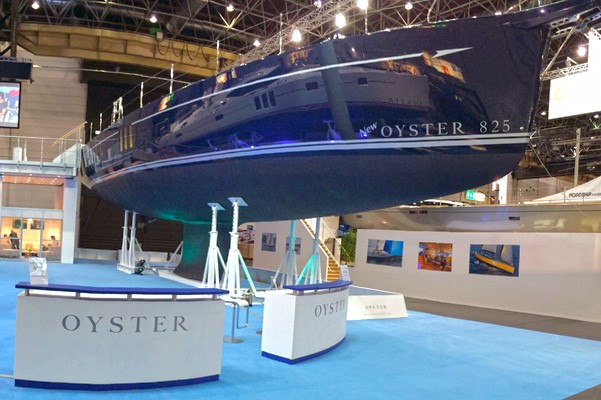 Superyacht Oyster 825 on display at the 2014 boot Dusseldorf