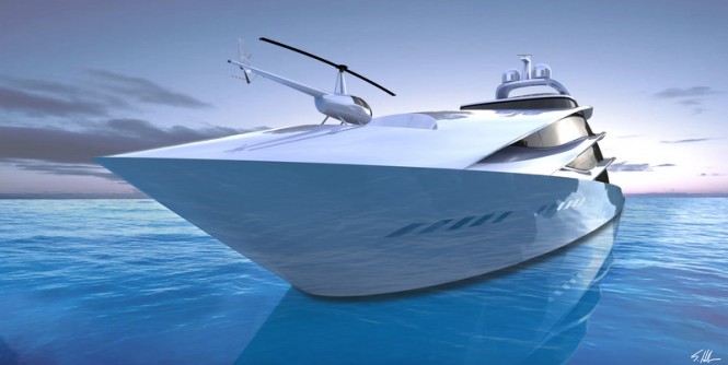 Superyacht SPIRA concept design - front view