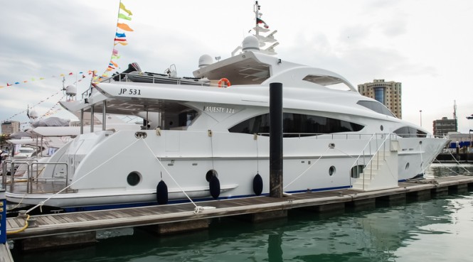 Gulf Craft Yacht Majesty 121 - the largest superyacht on display at the 2014 Kuwait Yacht Show