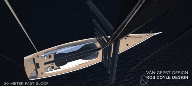 50m Van Geest and Rob Doyle luxury yacht concept - upview