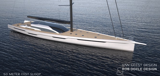 50m Van Geest and Rob Doyle sailing yacht concept