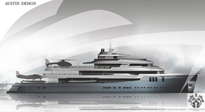74m explorer yacht AUSTIN design concept with interior by Studio Haak 