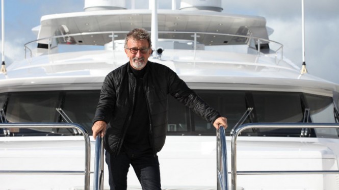 Eddie Jordan aboard his Sunseeker 155 luxury yacht BLUSH Eddie Jordan aboard his Sunseeker 155 luxury yacht BLUSH