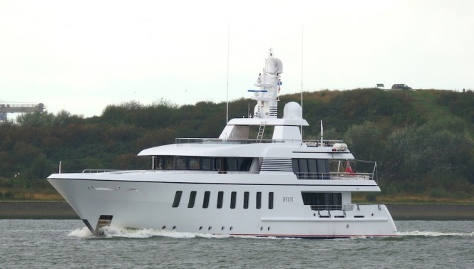 Feadship motor yacht Megan (ex Helix) in October 2013 - Photo by Kees Torn