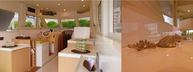 Green Yachts Hybrid 33 interior of fly-bridge version