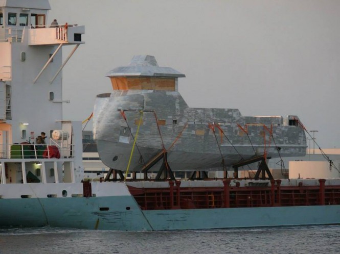 Hull of Project YXT One Yacht