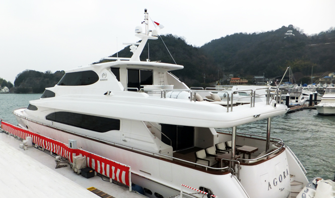 Luxury yacht AGORA - aft view