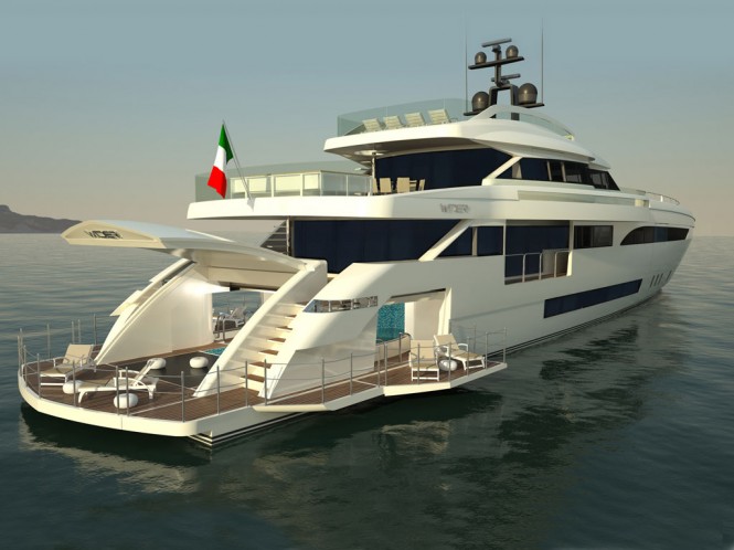 Luxury yacht Wider 150 - aft view