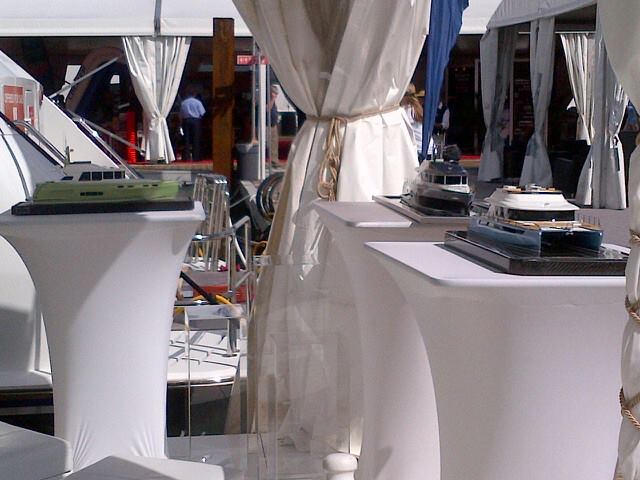 Models of NISI yachts on display at the event