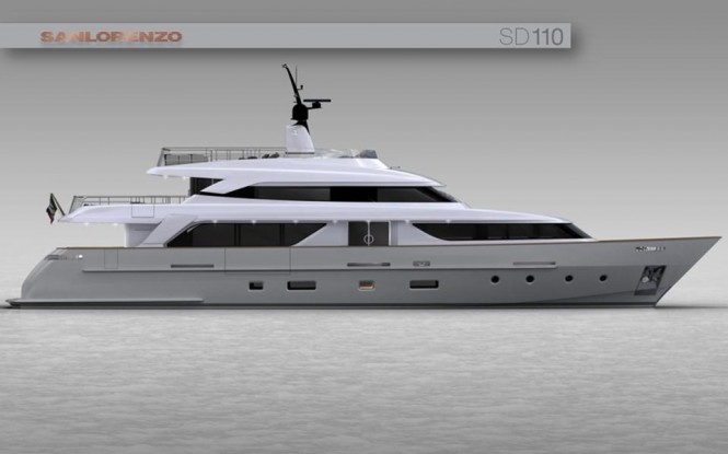 Rendering of the new Sanlorenzo SD110 Yacht