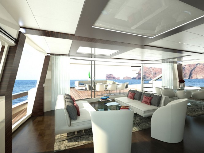 Wider 150 yacht - Saloon