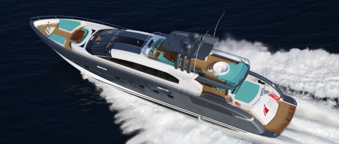 AeroCruiser 38 II FLY Yacht - Aerial Port Aft