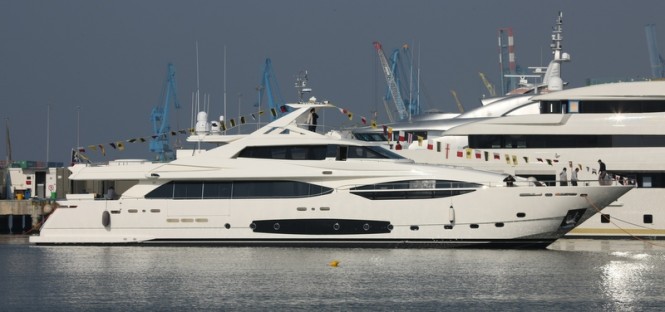 Fifth Ferretti Custom Line 124 Yacht on the water