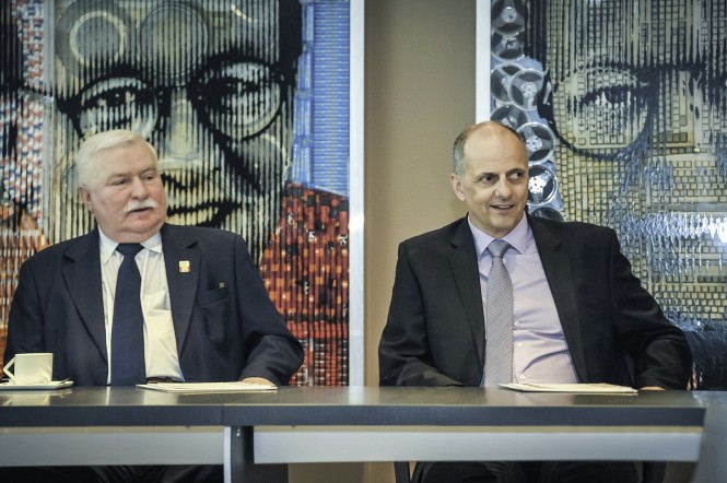 Former President of Poland Mr  Lech Walesa and Sunreef Yachts CEO Mr  Francis Lapp