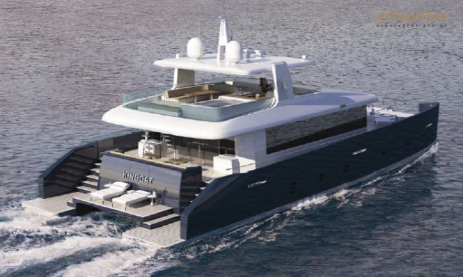 KingCAT 80 Yacht Concept - Open fly-bridge version - Aft view