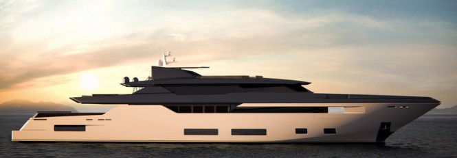 Luxury yacht FEBO concept - side view