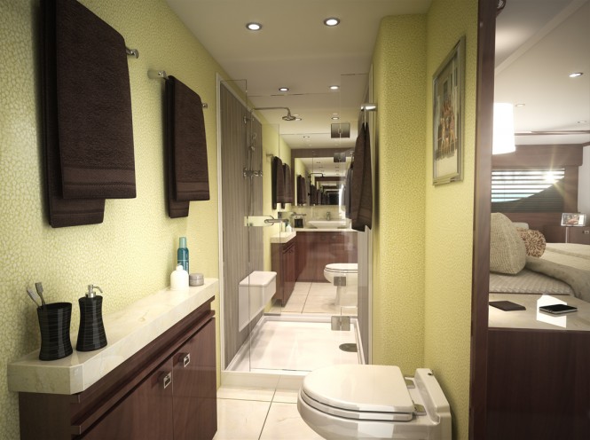 Luxury yacht Viking 92 Convertible - Bathroom