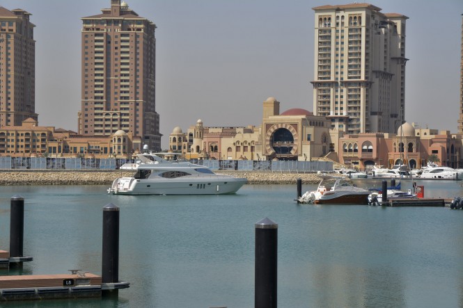 Luxury yachts by Gulf Craft at The Pearl Qatar