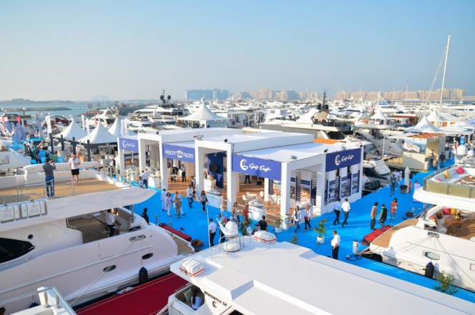 Majesty Yachts stand at the Dubai International Boat Show