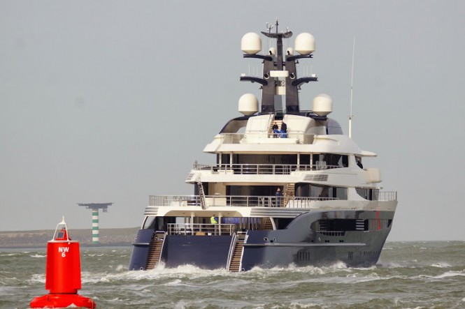 Oceanco super yacht Y709 under sea trials - Photo by Kees Torn